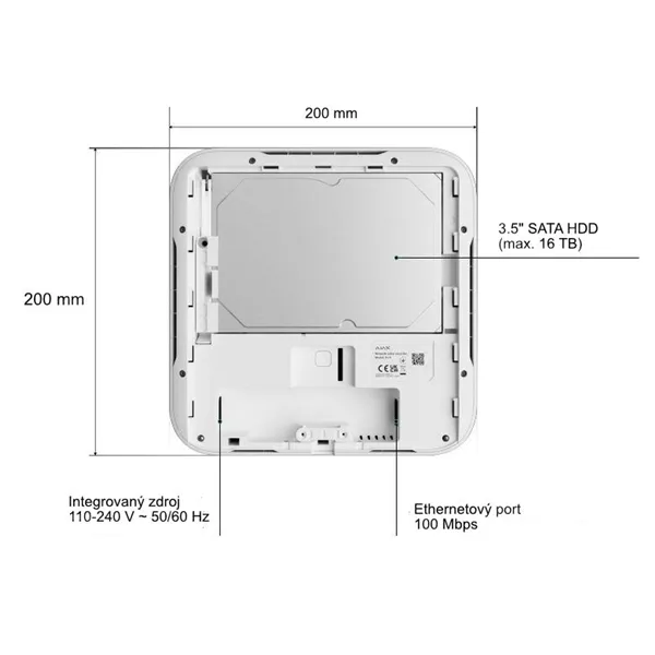 AJAX NVR (8ch), bílá