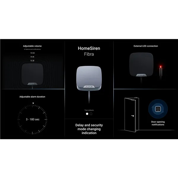 AJAX HomeSiren Fibra, bílá