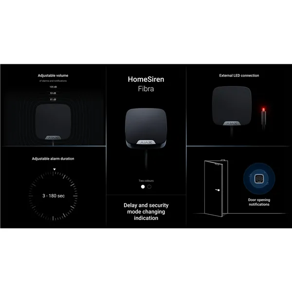 AJAX HomeSiren Fibra, černá