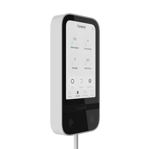 AJAX KeyPad TouchScreen Fibra, bílá