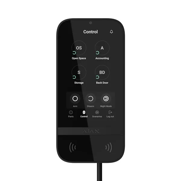 AJAX KeyPad TouchScreen Fibra, černá