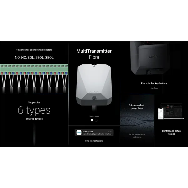 AJAX MultiTransmitter Fibra, bílá